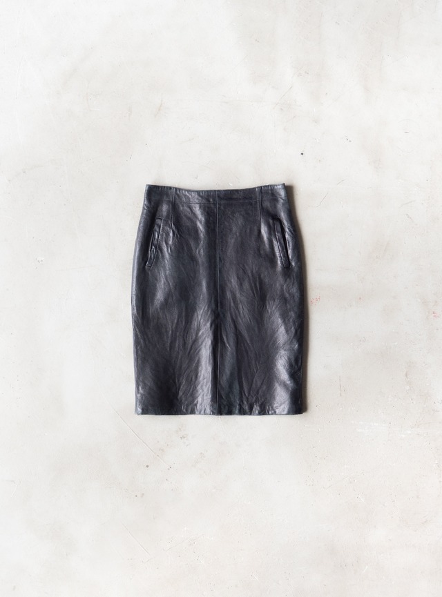 unknown used Lamb leather skirt