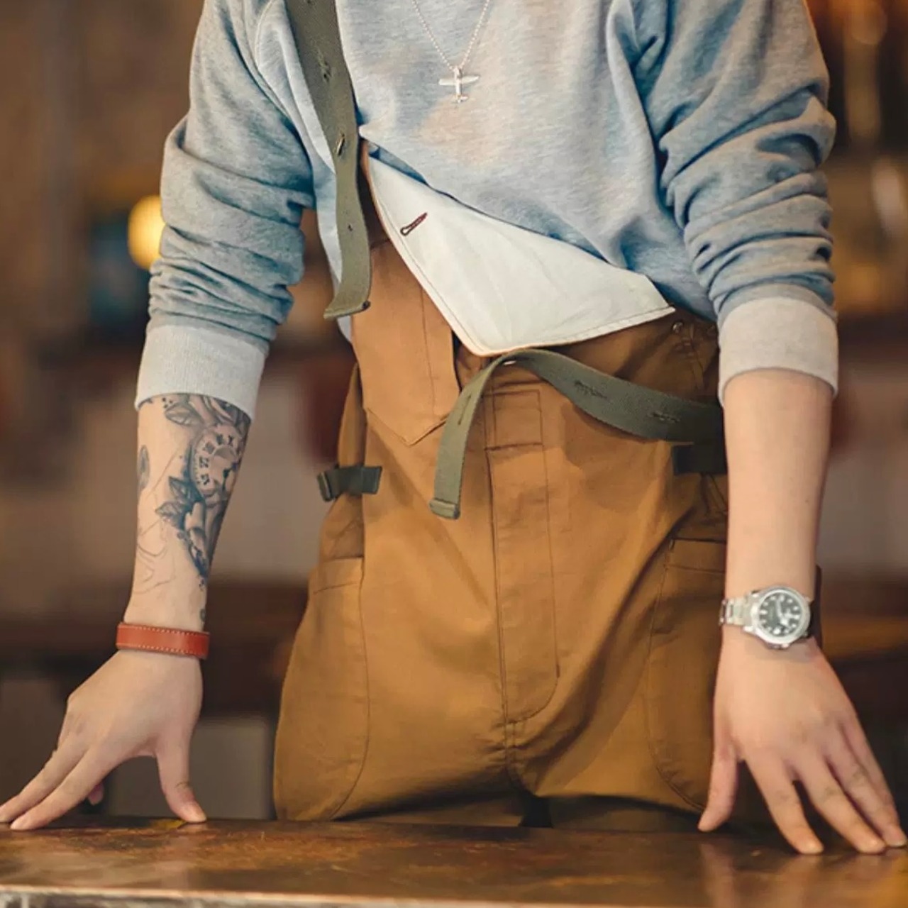 Wide Leg Overalls with Front Pockets ◇H0192