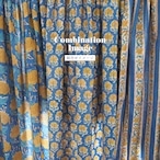 ブロックプリント生地【50cm単位】インド綿 小花柄 ブルー×黄色 #52616-BL2