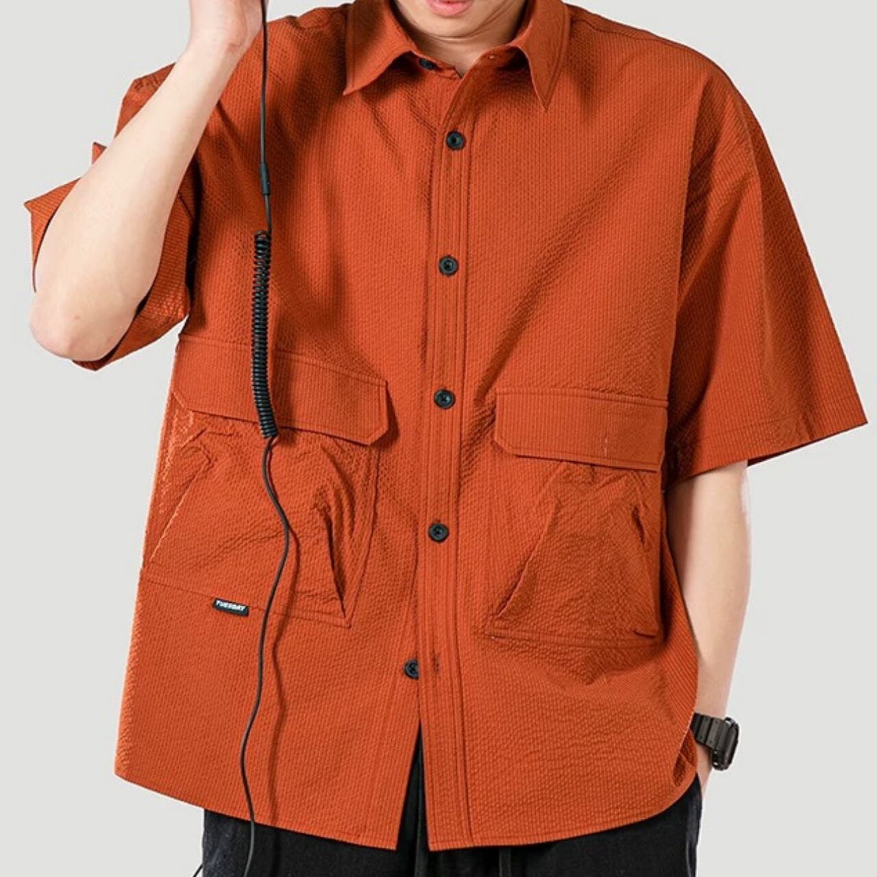 パッチポケット付き ボタンダウン ショートスリーブシャツ 00153
