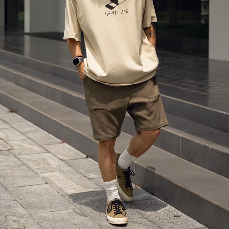 ★WAFFLE PATCH POCKET SHORTS　　　A0716