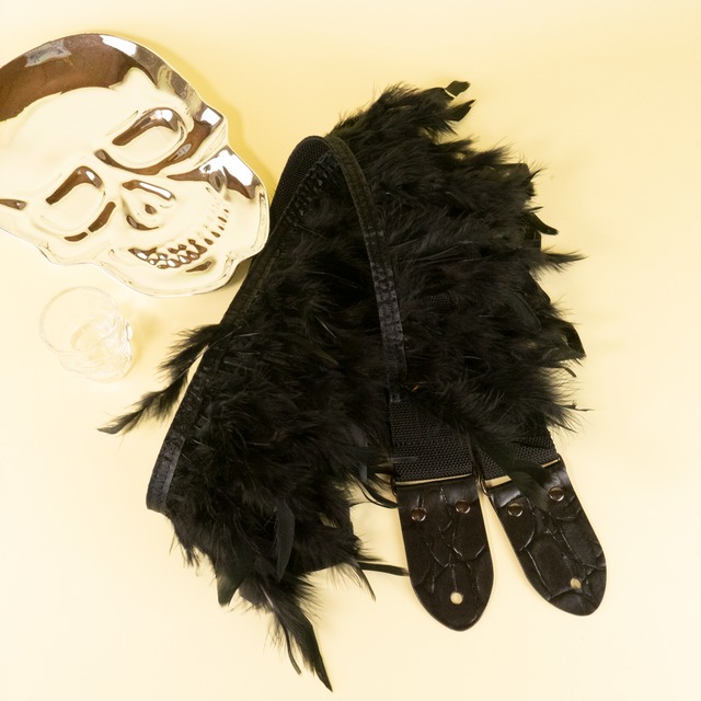 ブラックフェザーギターストラップ｜Black Feather Guitar Strap