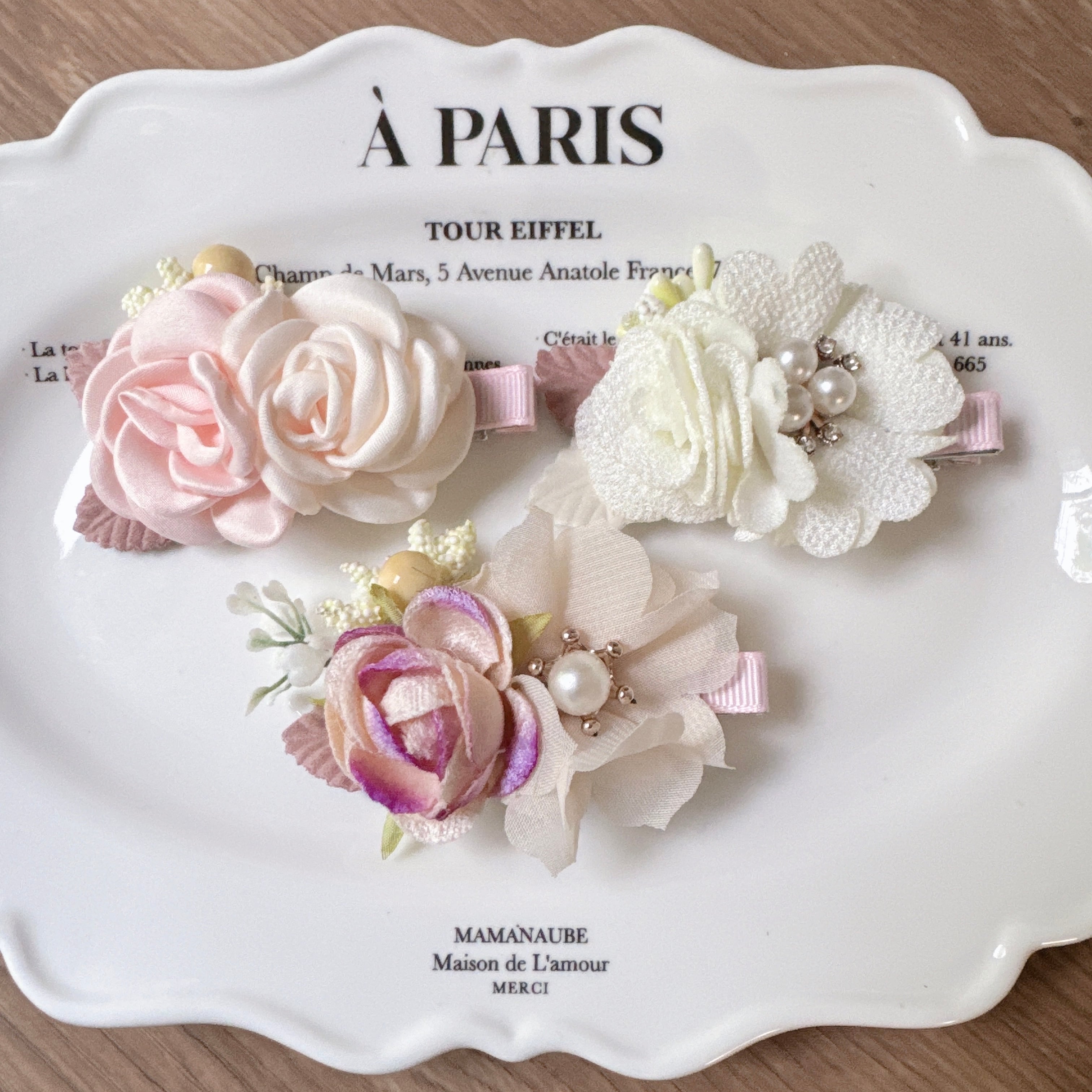 お着物パッチン ホワイト系