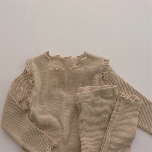 シンプルフリルロンパースセット