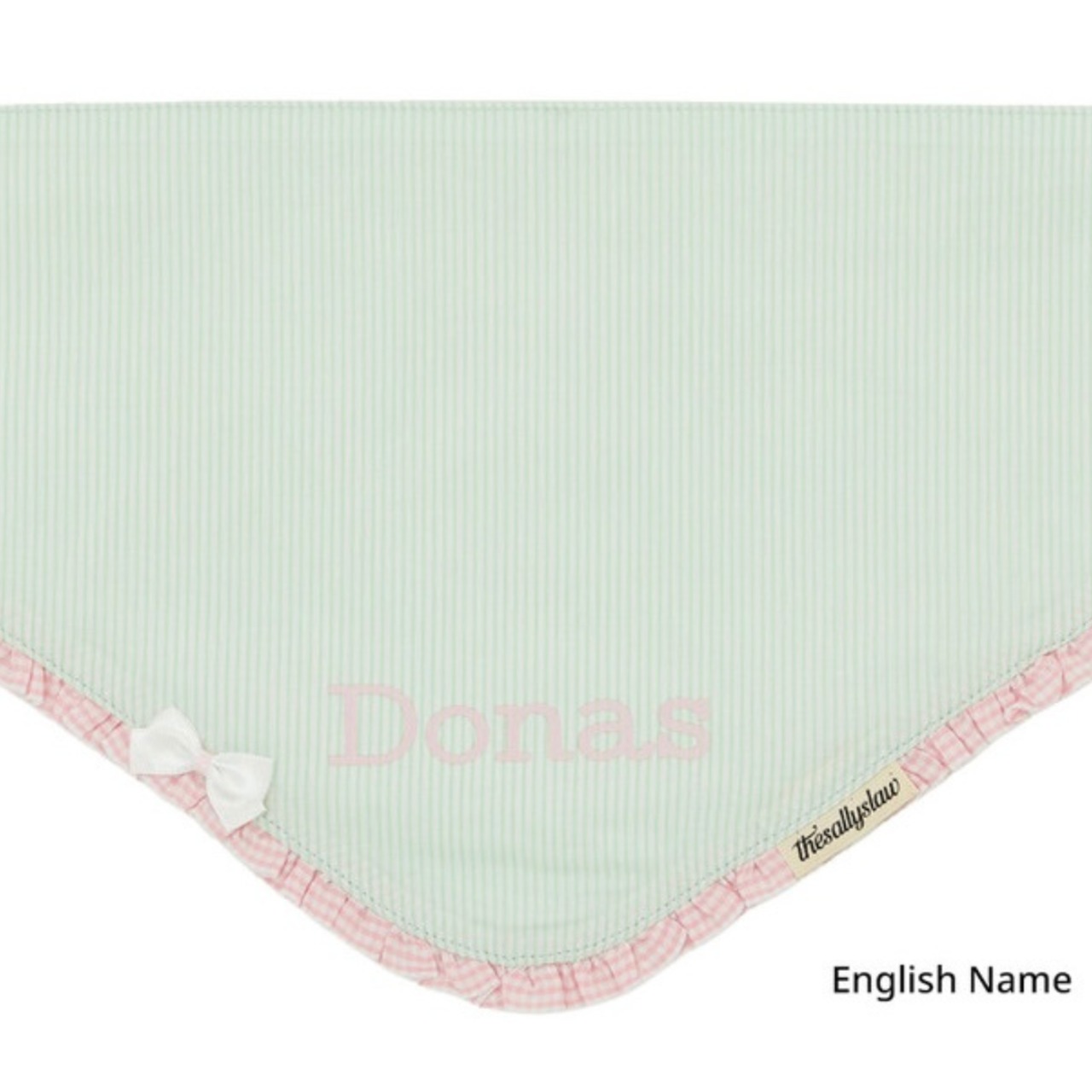 【予約】[ thesallyslaw ] Maybel Naming Bandana｜Mint stripe - 3