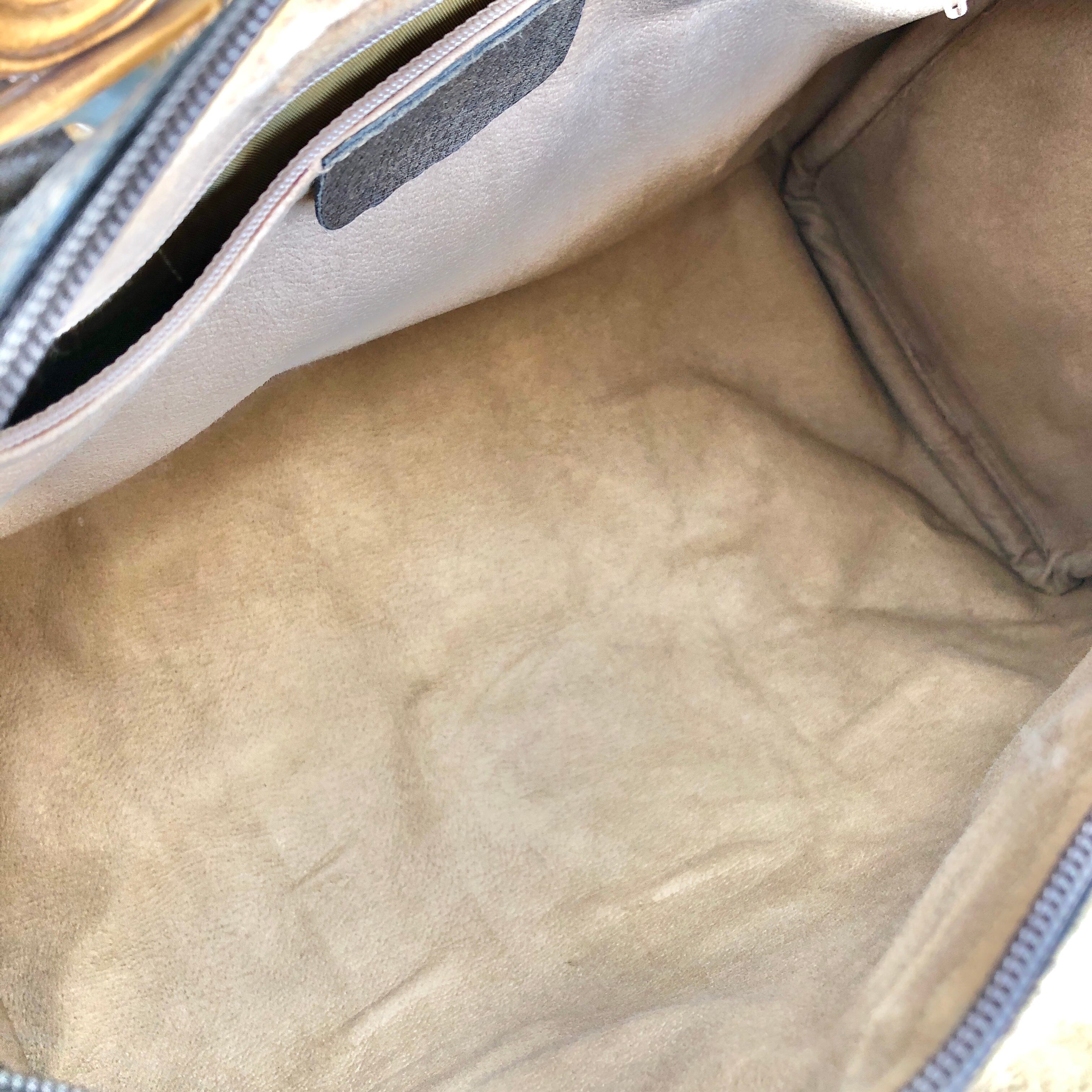 GUCCI グッチ シェリーライン PVC×レザー ミニボストン ハンドバッグ