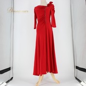 社交ダンス 衣装 スタンダード ドレス ワンピース レッスンウェア パーティドレス オールシーズン 赤 レッド系 ラインストーン 派手 シンプル 鮮やか フレア ドレープ エレガント カジュアル 大人 レディース フォーマル おしゃれ 着やすい 薄手 伸縮性 おもてなし ダンスパーティー マッチング 着替え 快適