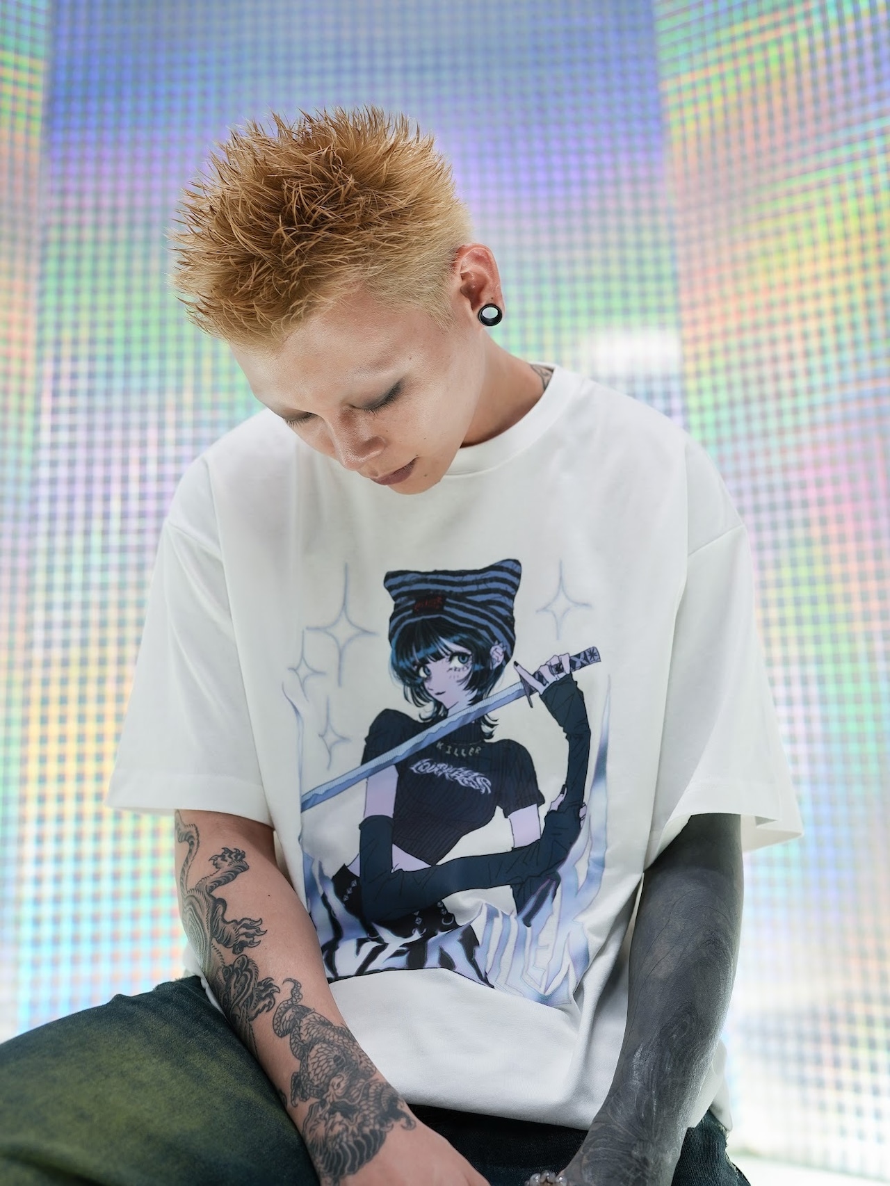 【LOVE KILLER 】Killer cat Graffiti Logo T-shirt