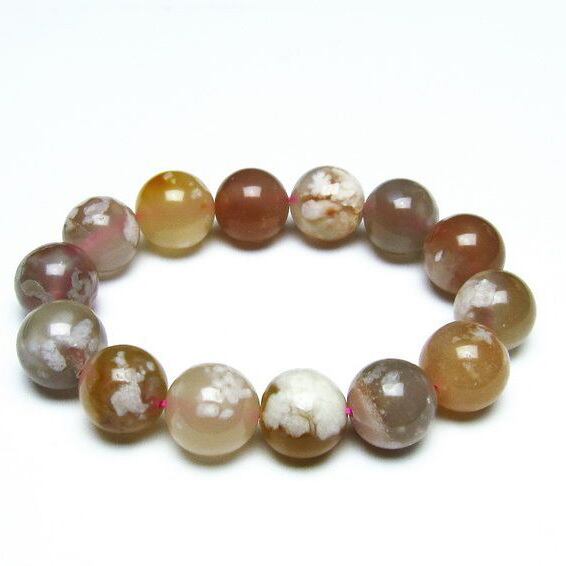 チェリーブロッサムアゲート ブレスレット 桜瑪瑙 15mm [M便 1/10] 111-26387