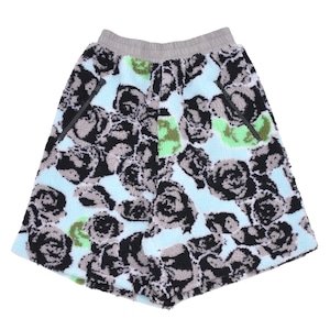 【NATASHA ZINKO】PIXEL ROSES PRINT FLEECE SHORTS(BLUE)