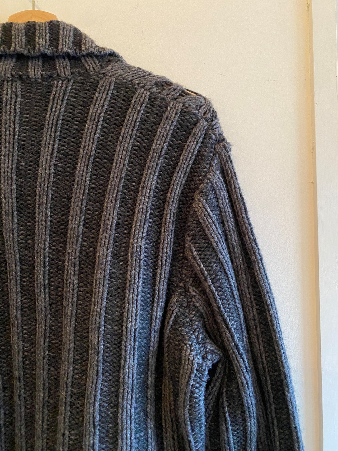 UNISEX Stone washed knit cardigan Made in ITALY