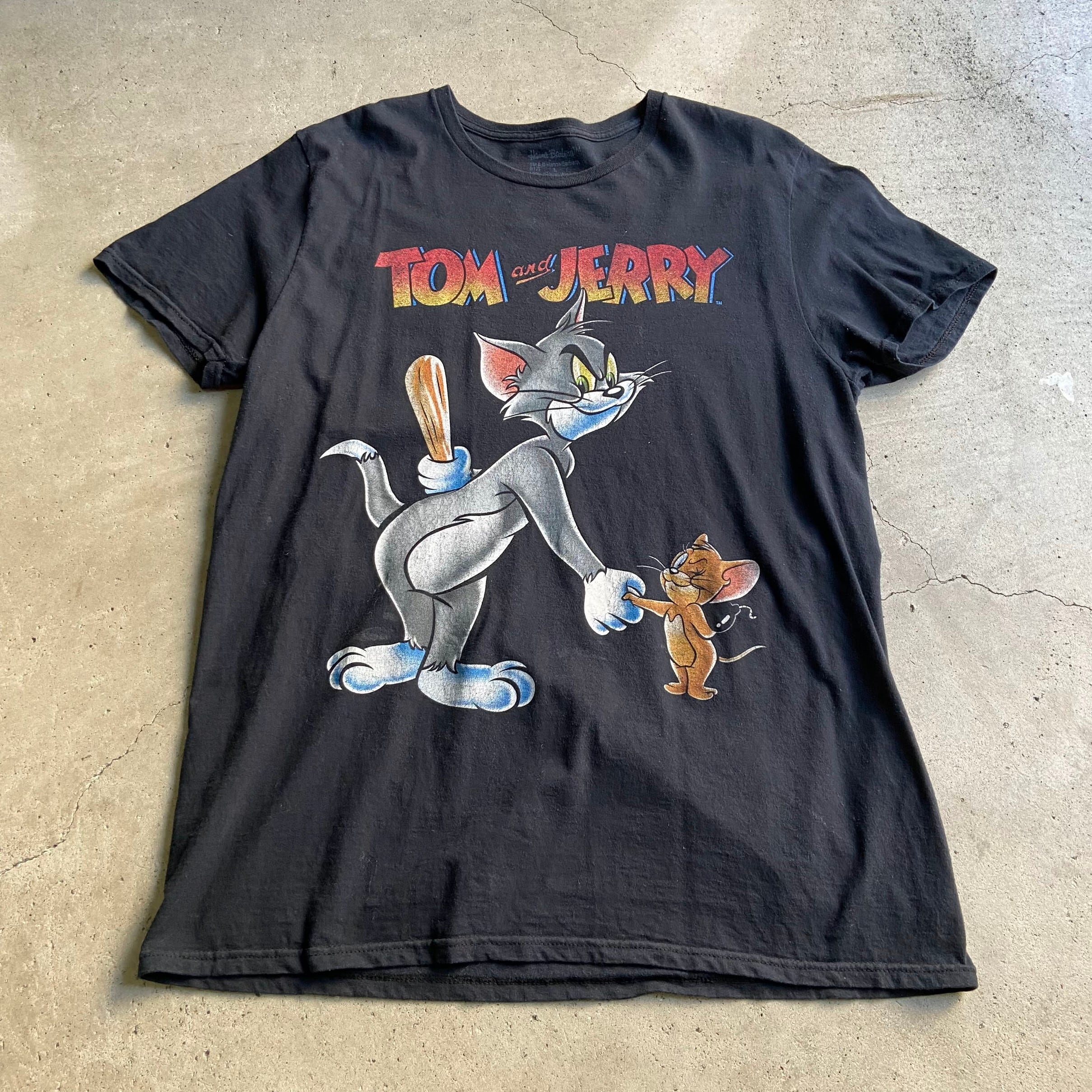 【新入荷SALE対象外】TOM＆JERRY トムとジェリー キャラクタープリント Tシャツ メンズ? レディース 古着 ブラック  黒【Tシャツ】【nw2207】 | cave 古着屋【公式】古着通販サイト