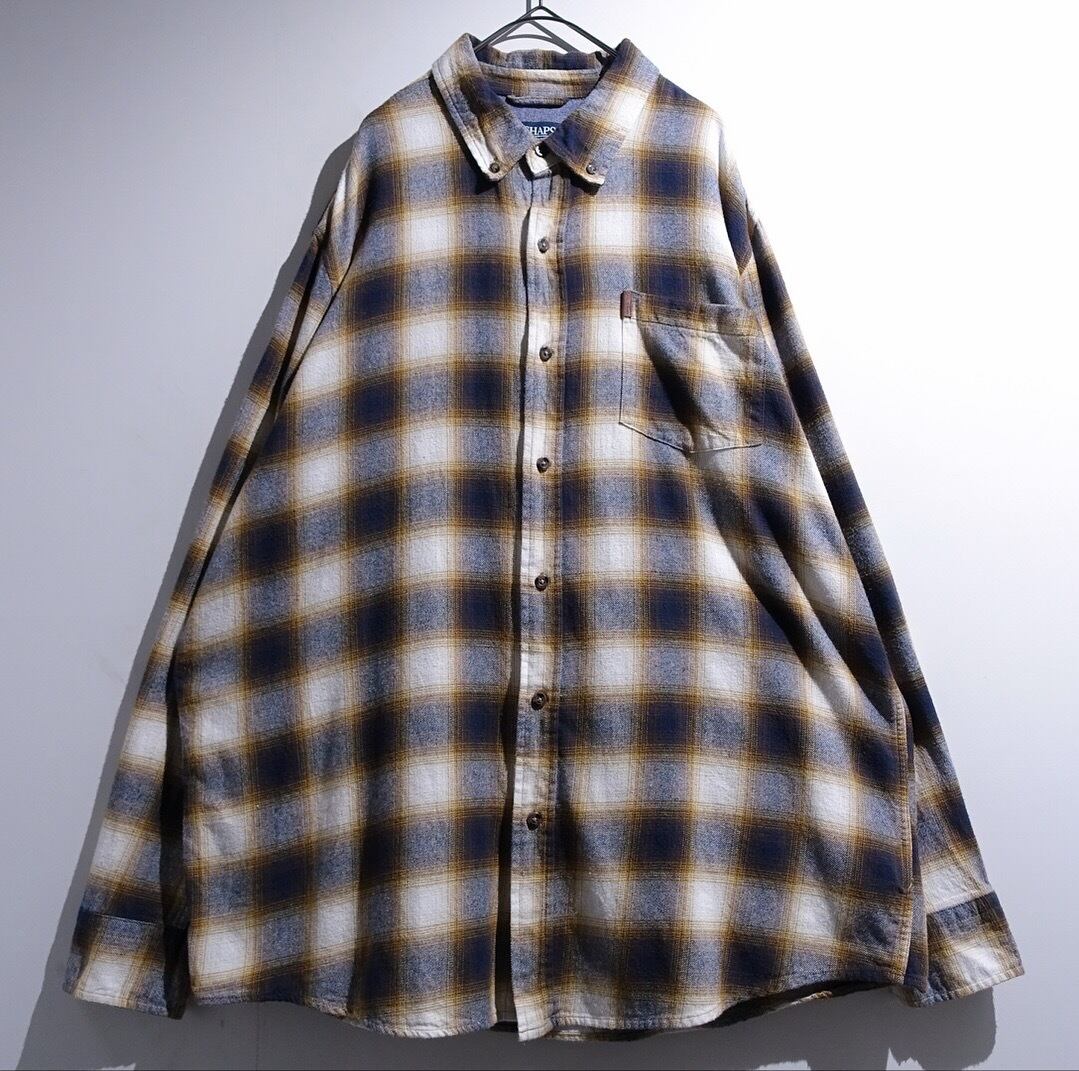 "CHAPS" Multicolor Ombre Check Flannel Shirt