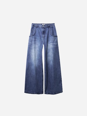 [999HUMANITY] BIG POCKET BAGGY JEANS (MEDIUM BLUE) 正規品  韓国 ブランド 韓国ファッション 韓国代行 999 ヒューマニティ HUMANITY 日本 店舗