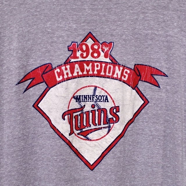 80年代 チャンピオン Champion トリコタグ MLB MINNESOTA TWINS ミネソタツインズ スポーツプリントTシャツ USA製 メンズM ヴィンテージ /eaa331566