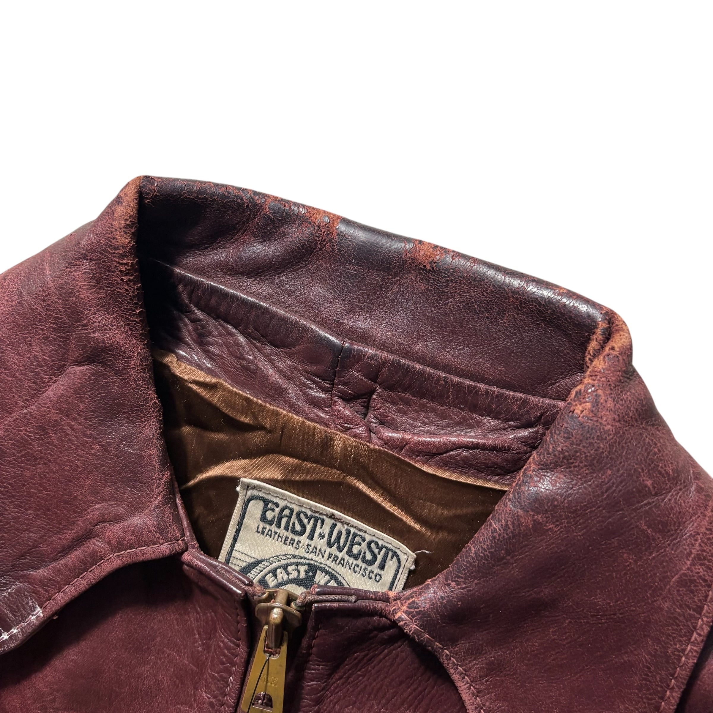 vintage 1970's EAST WEST MUSICAL INSTRUMENTS leather jacket