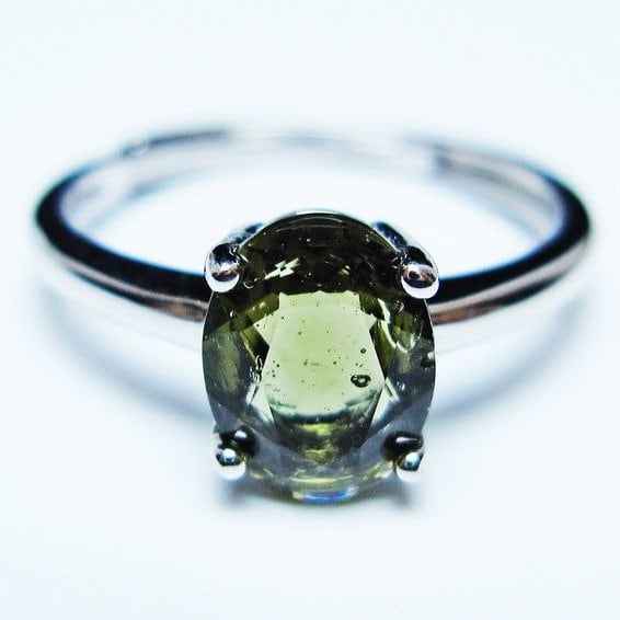 モルダバイト リング モルダウ石 指輪 フリーサイズ 12号 一点物 メール便可 [M便 1/20] 199-683