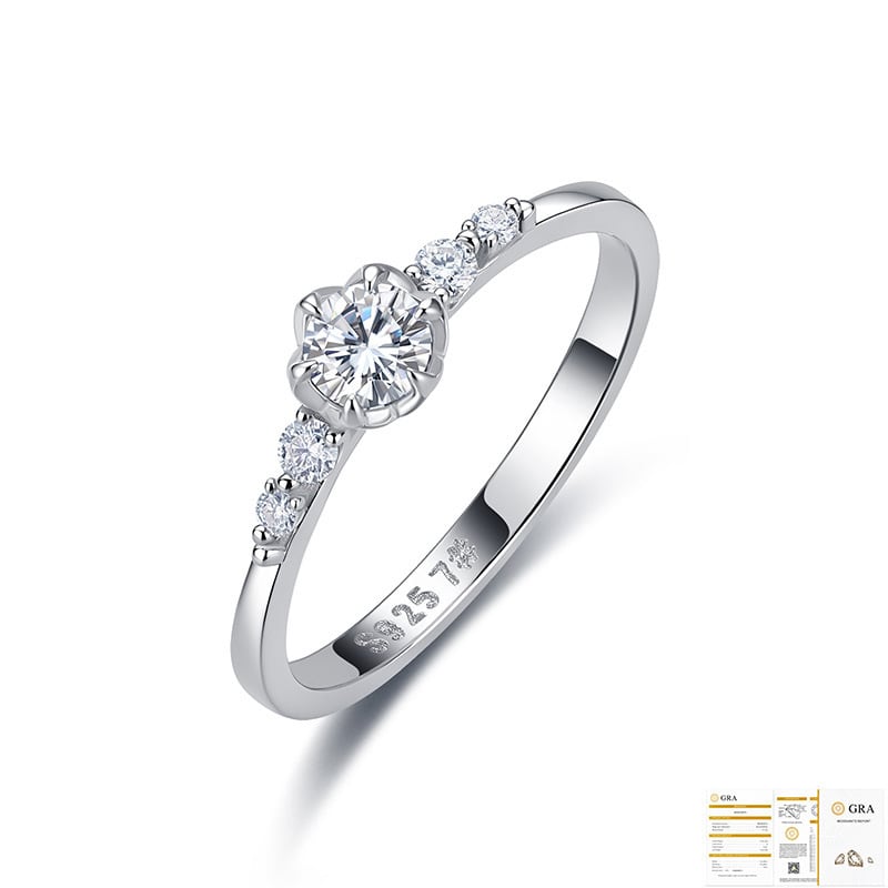 S925モアサナイト フラワーリング 婚約・結婚の特別な日に 永遠の絆