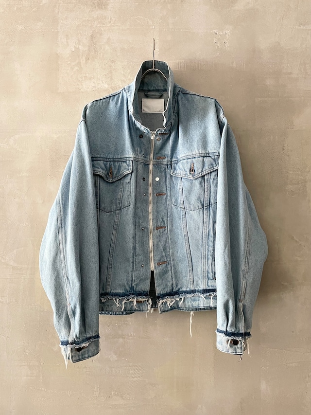 TrAnsference inverted parts zip denim blouson - indigo