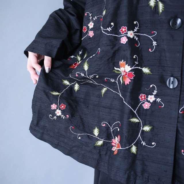 "花×刺繍" many many pattern over wide silhouette open collar shirt