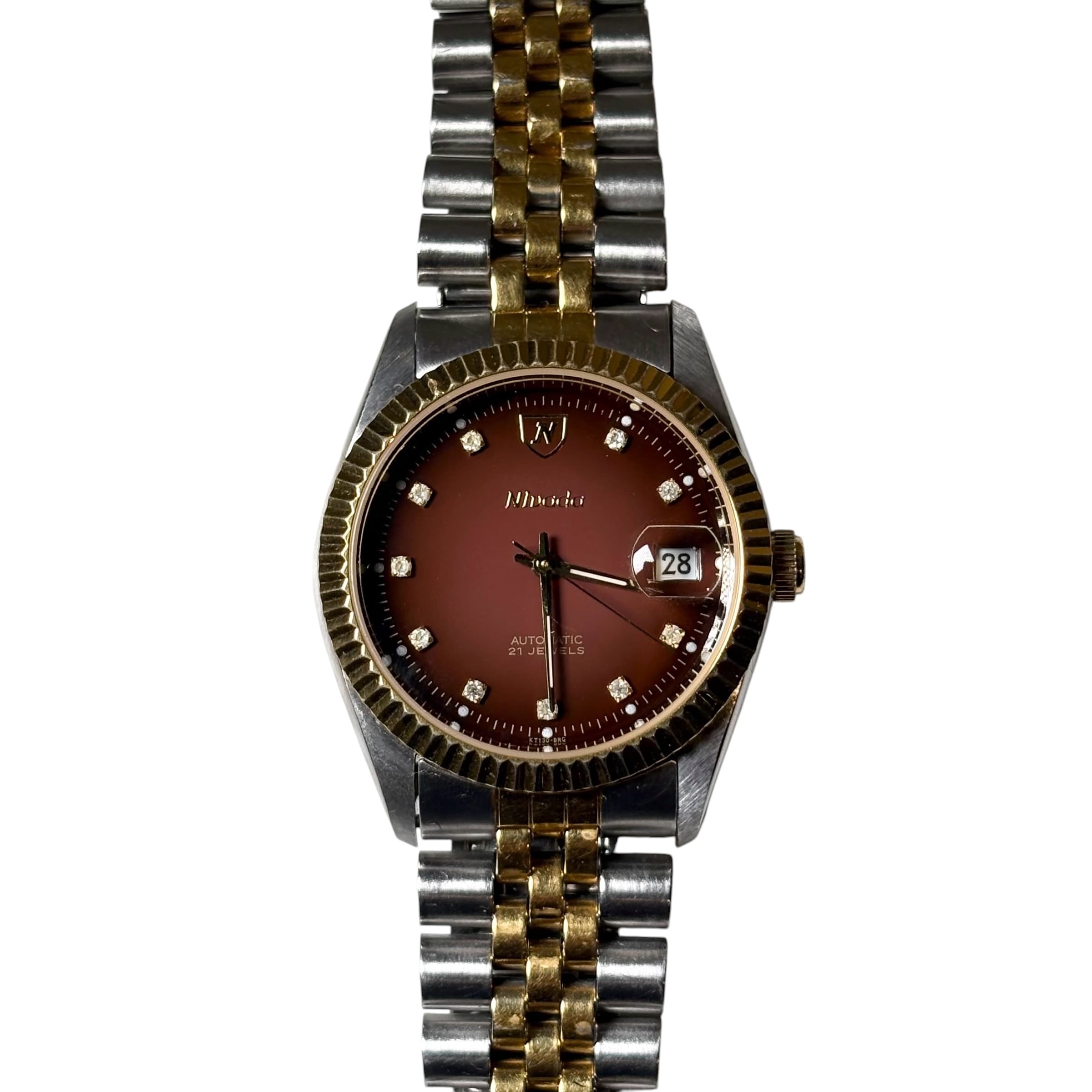 vintage TECHNOS cut glass automatic watch 
