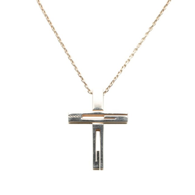 グッチ Gロゴ クロス チェーン ペンダント ネックレス 228364 SV925 シルバー レディース GUCCI 【中古】