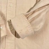 canterbury カンタベリー ロゴ刺繍 コットン オックスフォード BD ボタンダウン 長袖 シャツ M/ライトベージュ系 メンズ ラグビー