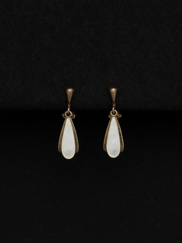 White Enamel Earrings