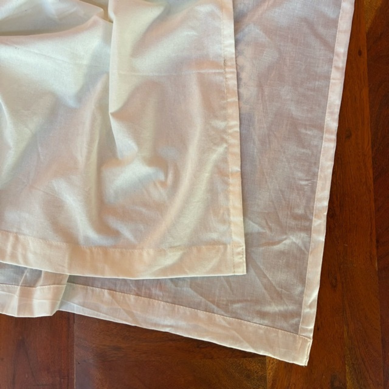 TOPANGA Homefurnishing India Cotton Voil&Sheeting double curtain　インド　コットンボイル＆シーチングダブルカーテン　110×240cm　ホワイト　白　綿　ナチュラル　間仕切り　掃き出し窓　レースカーテン　ドレープカーテン　2重　中厚　カーテンポール　暖簾