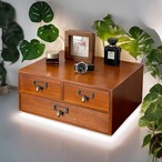 小物収納棚 木製 ３グリット ドレッサー収納 化粧品収納 文具収納 小物収納 ヴィンテージ 北欧 オシャレ