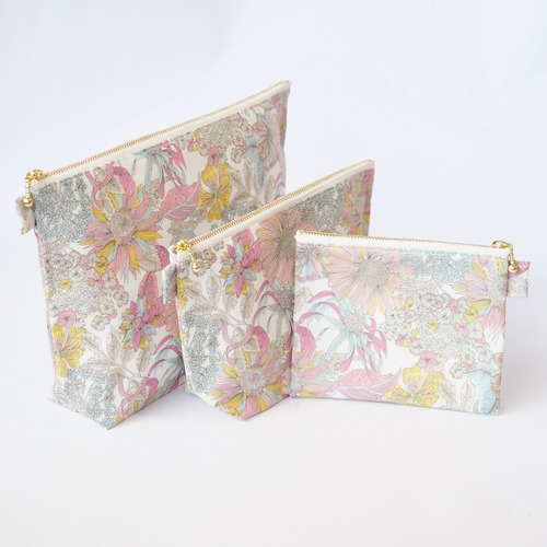 三点セット　リバティ　ラミネートポーチ 【アンジェリカガーラ】