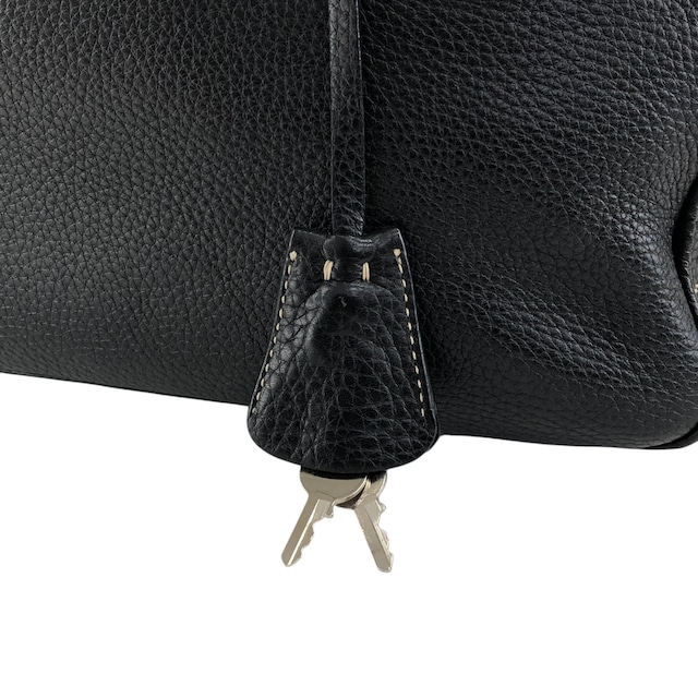 PRADA プラダ ハンドバッグ ブラック ロゴ型押し レザー ミニボストン vintage ヴィンテージ オールド wuztbm