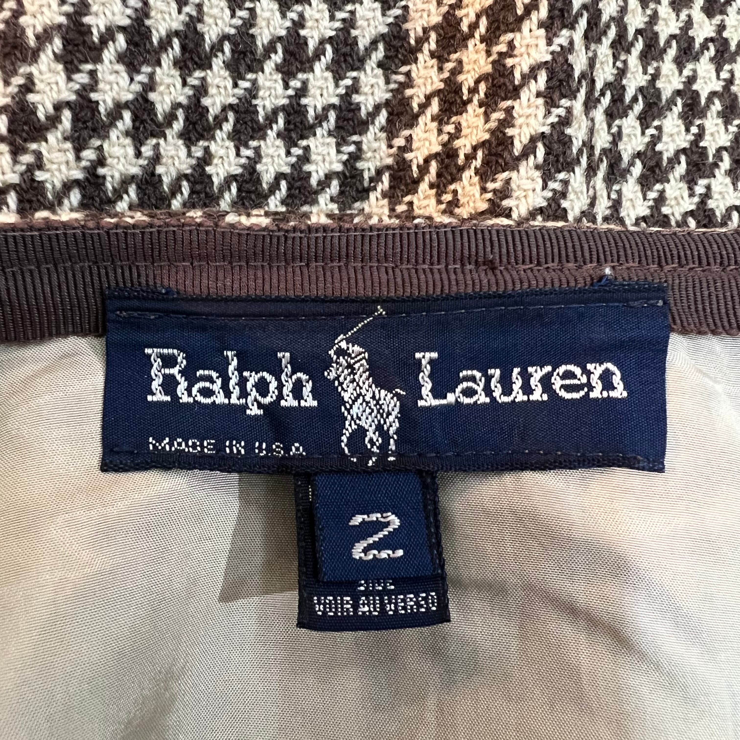 Ralph Lauren / ラルフローレン 千鳥格子柄 ウールスカート ショート丈