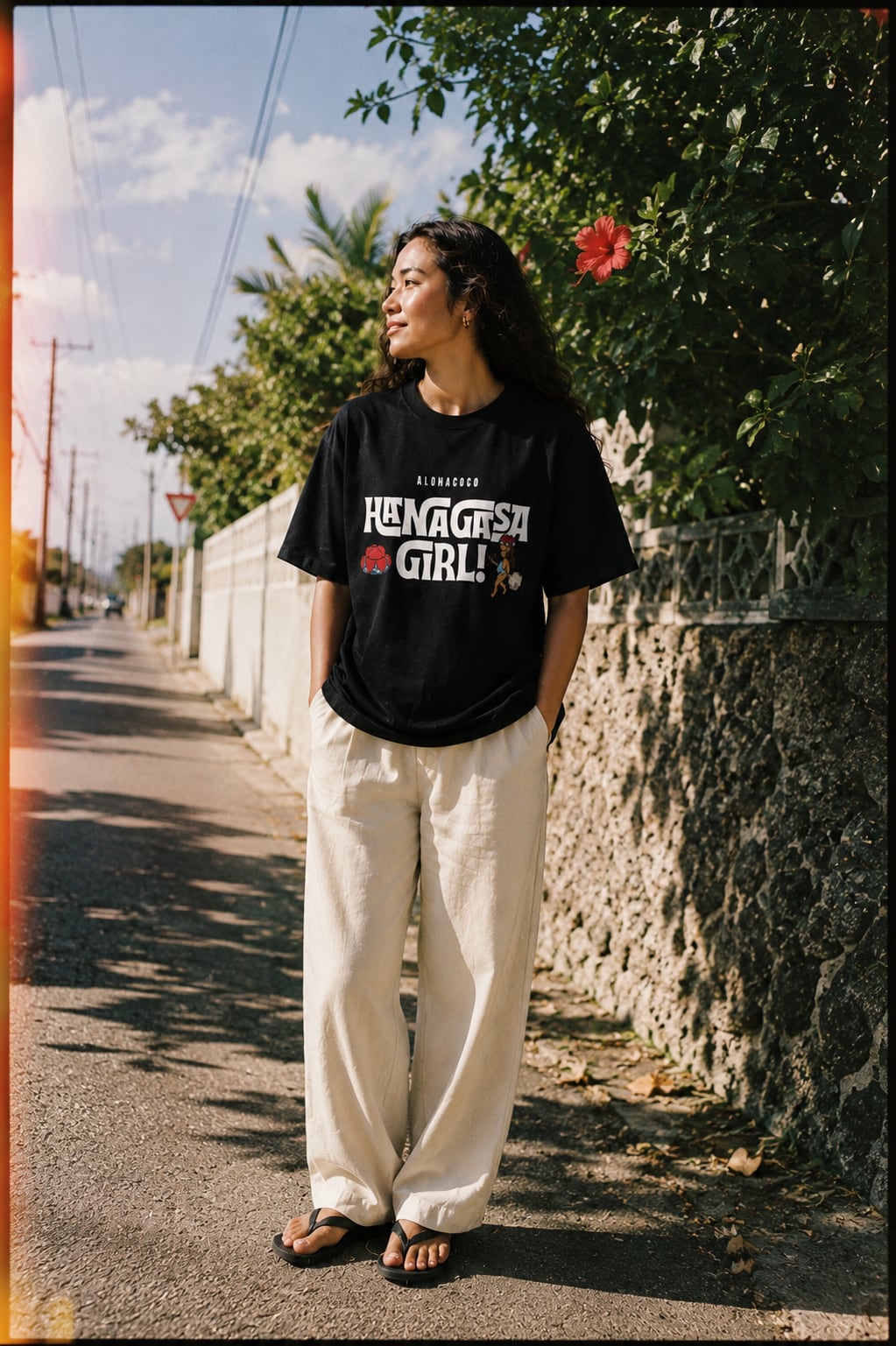 2026HANAGASA GIRL ビッグシルエットTEE(チャコールブラック)