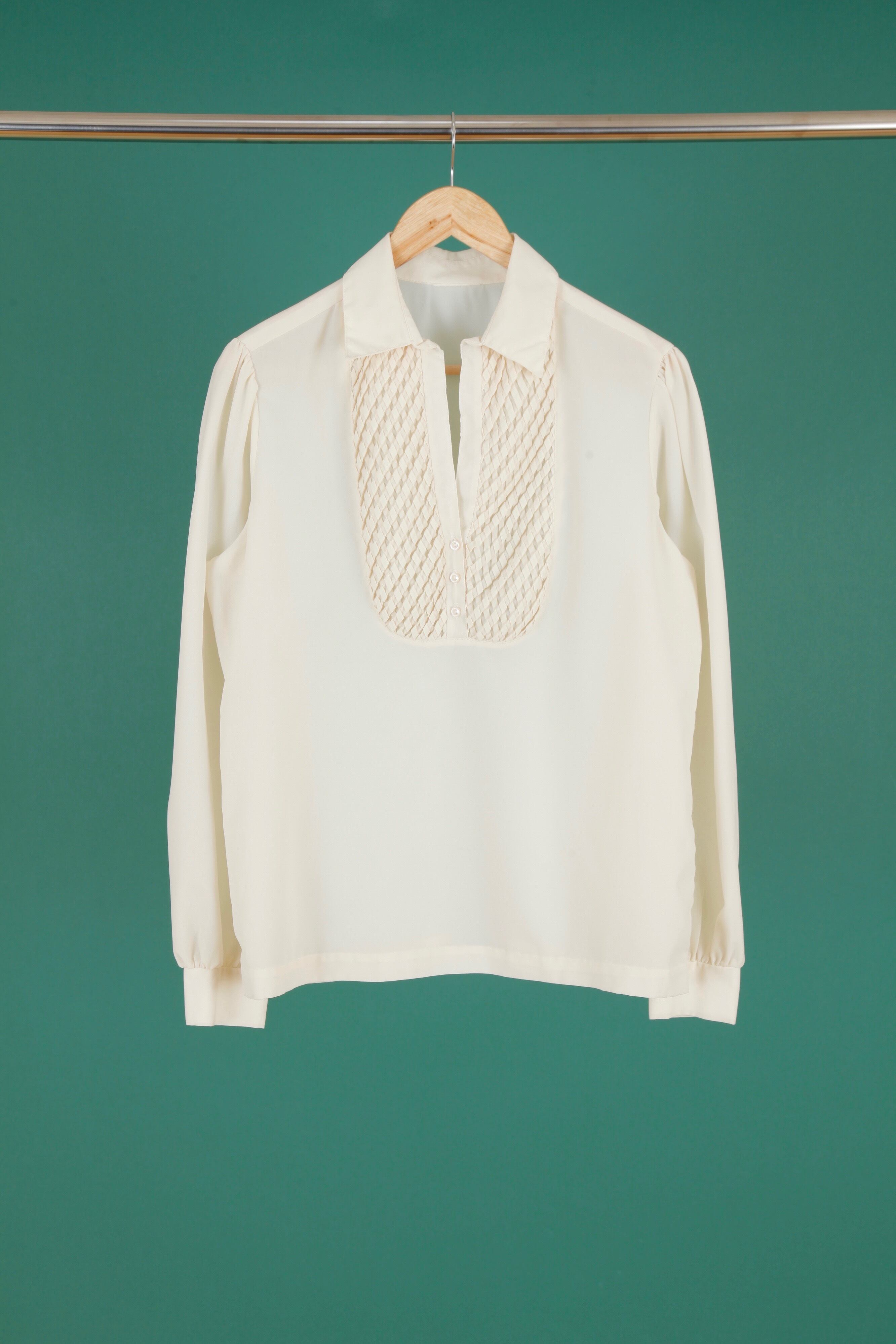 Slit neck polyester blouse