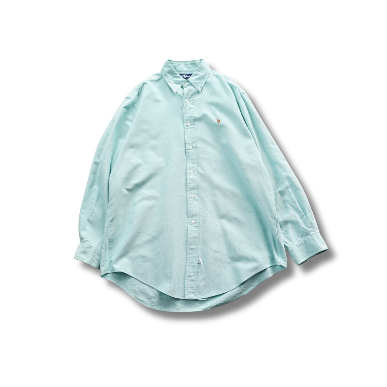 Ralph Lauren ラルフローレン オックスフォード ボタンダウンシャツ ミントグリーン L|NA976