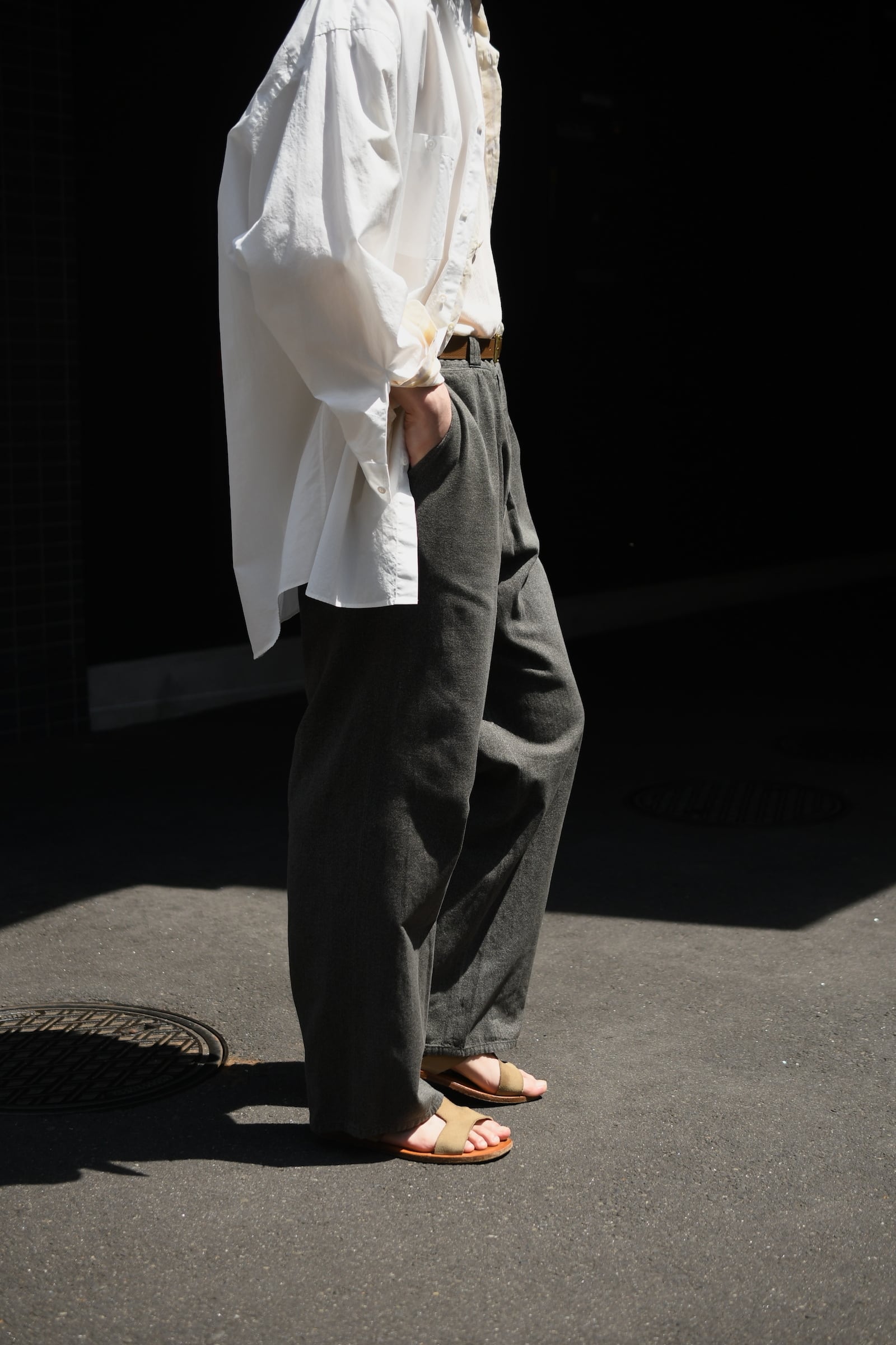 A.PRESSE / Vintage Black Chambray Work Pants (Black) | nariwai
