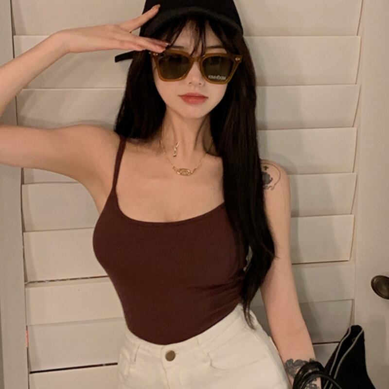 ノースリーブストラップ サマー薄手シャツ トップス 夏物 YY-ファッション32230746456