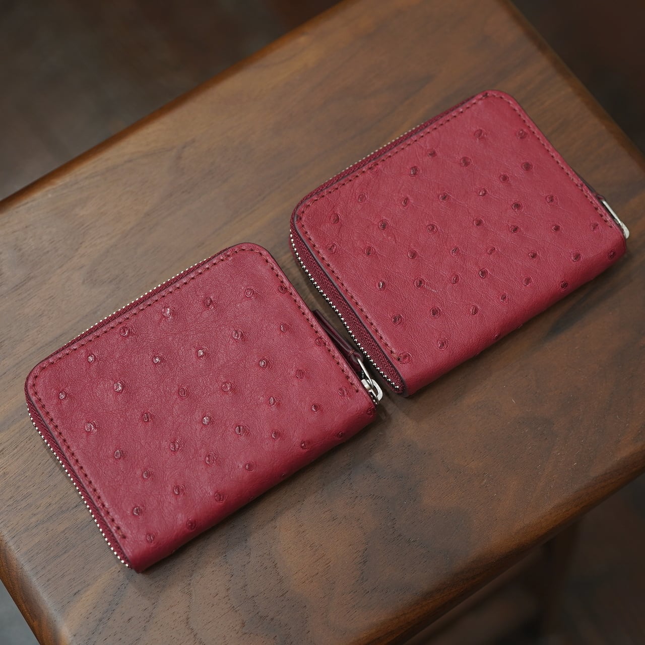 カンダミサコ ポケットウォレット オーストリッチ カンパリ・ダークブラウン