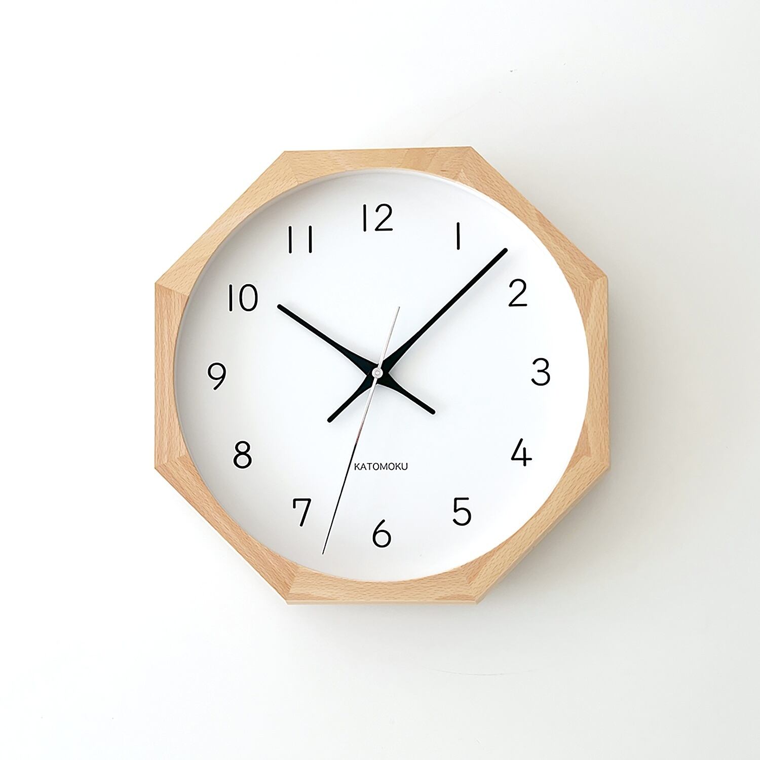 KATOMOKU muku clock 13 八角形 ナチュラル km-104NA8 掛け時計 | 加藤