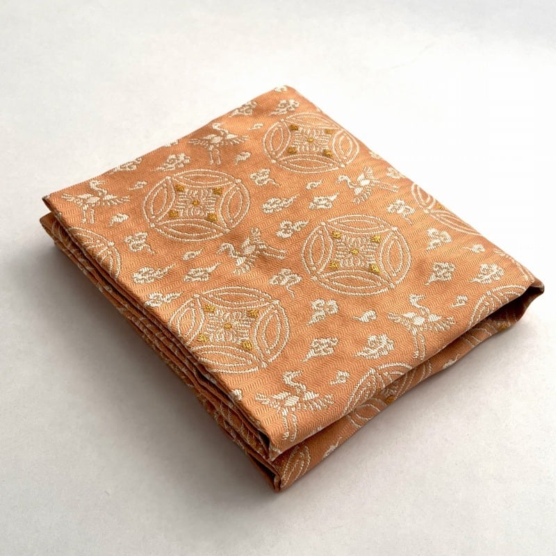 出帛紗 懸守七宝雲鶴紹巴（サーモンピンク） | 茶道帛紗 大阪有香