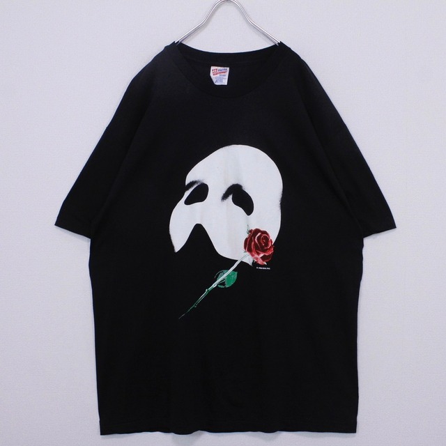 【Caka act2】"The Phantom of The Opera" 80's Phantom Mask & Rose Design T-Shirt