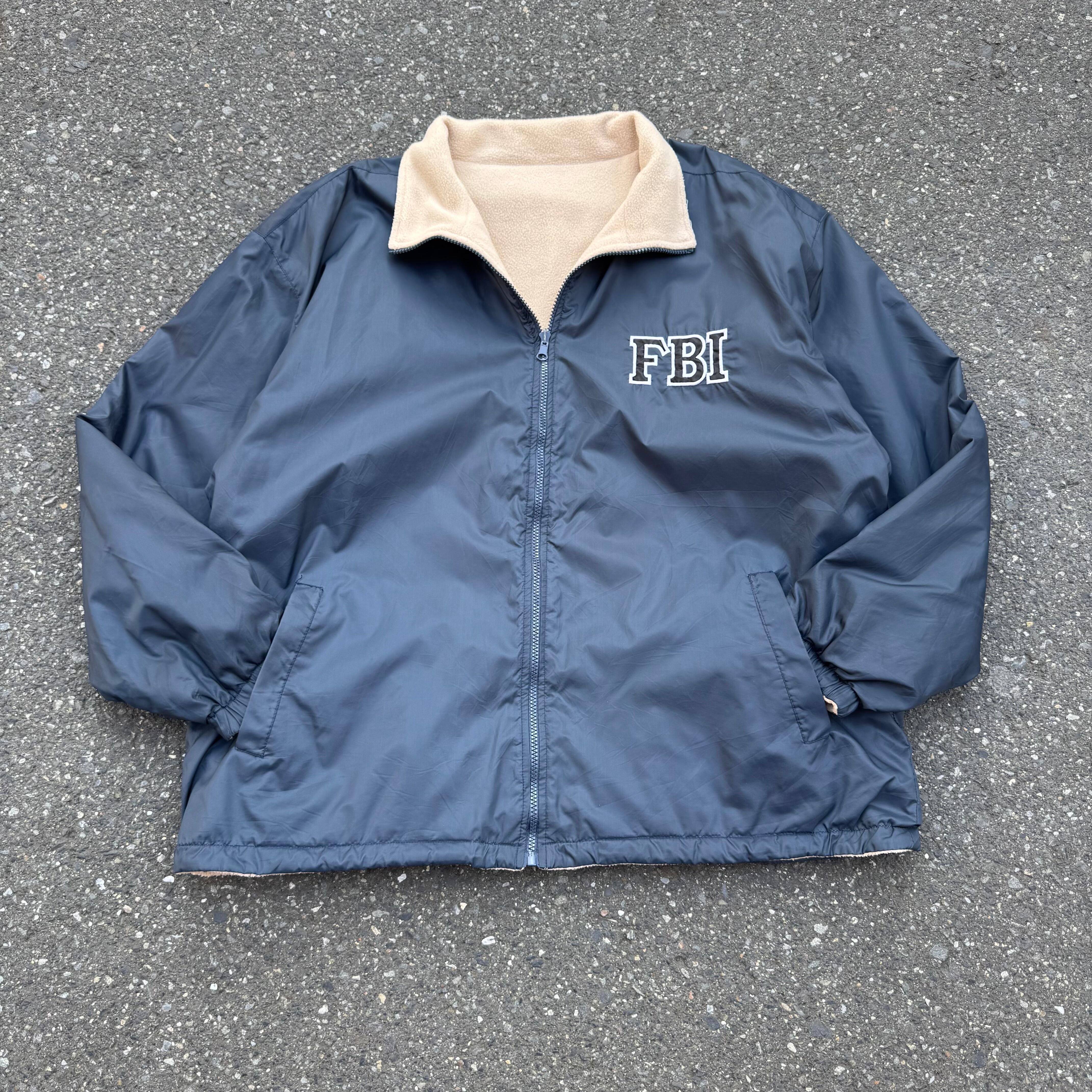 FBIアメリカ連邦捜査局 リバーシブルフリースナイロンジャケット AKB