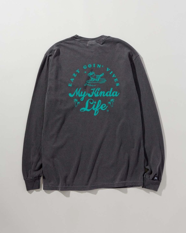 Easy Goin' VIVES ロングTシャツ（ペッパーグレー×ターコイズ）