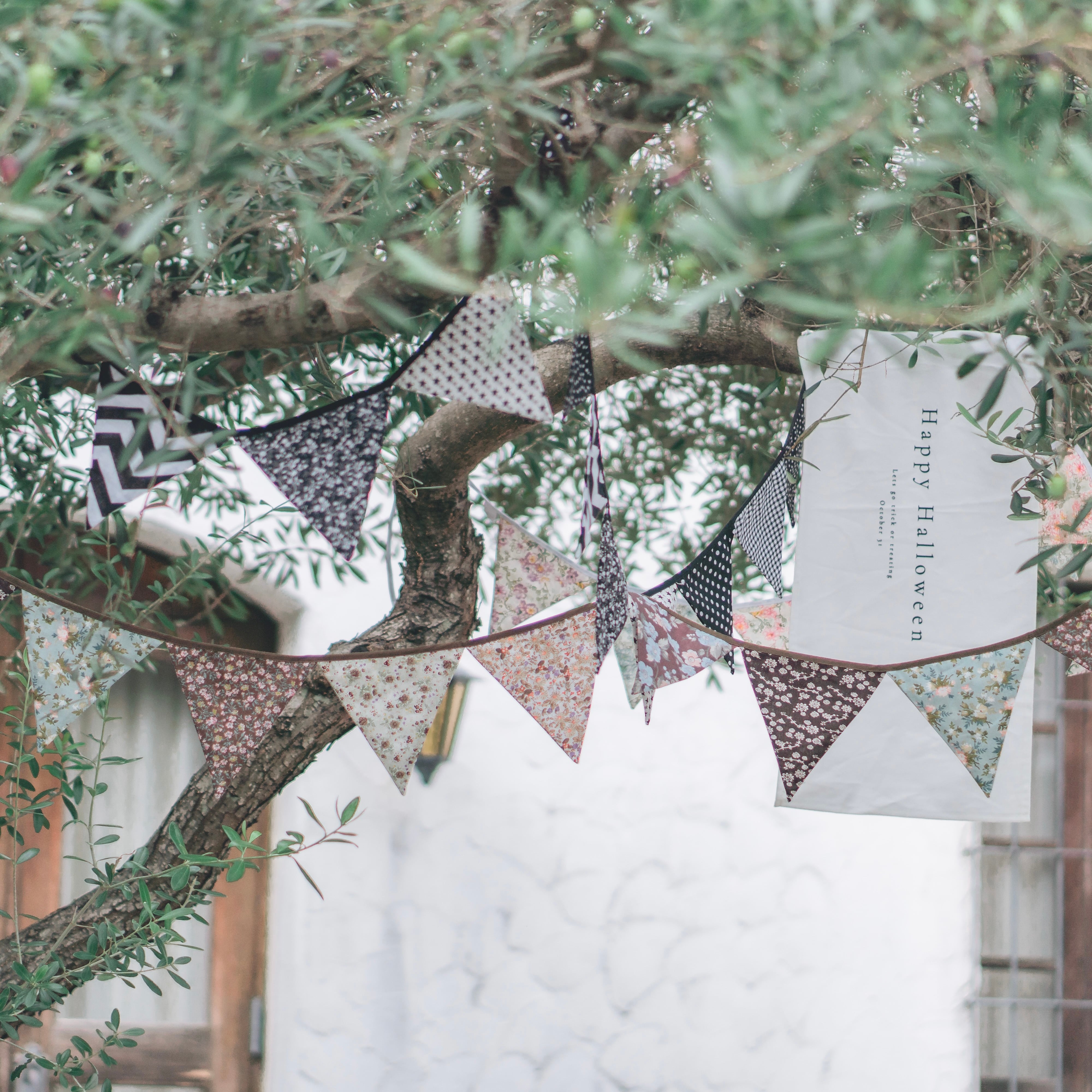 I_002【 Fabric flag : patterned cloth 】 フラッグ バースデー