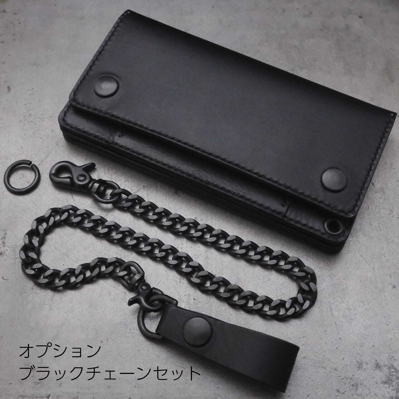 T4 昭南皮革 ブラック茶芯 トラッカーウォレット | B.G. MANUFACT