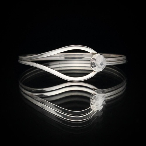 Vintage Silver Bangle [MEXICO STERLING] Modern Hoop