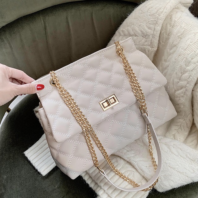 大容量ハンドバッグレディースバッグ2020新しい流行のファッションシンプルなダイヤモンドチェーンバッグネットレッドオールマッチショルダーメッセンジャーバッグ Tiancai_Wing_Bag63037119786