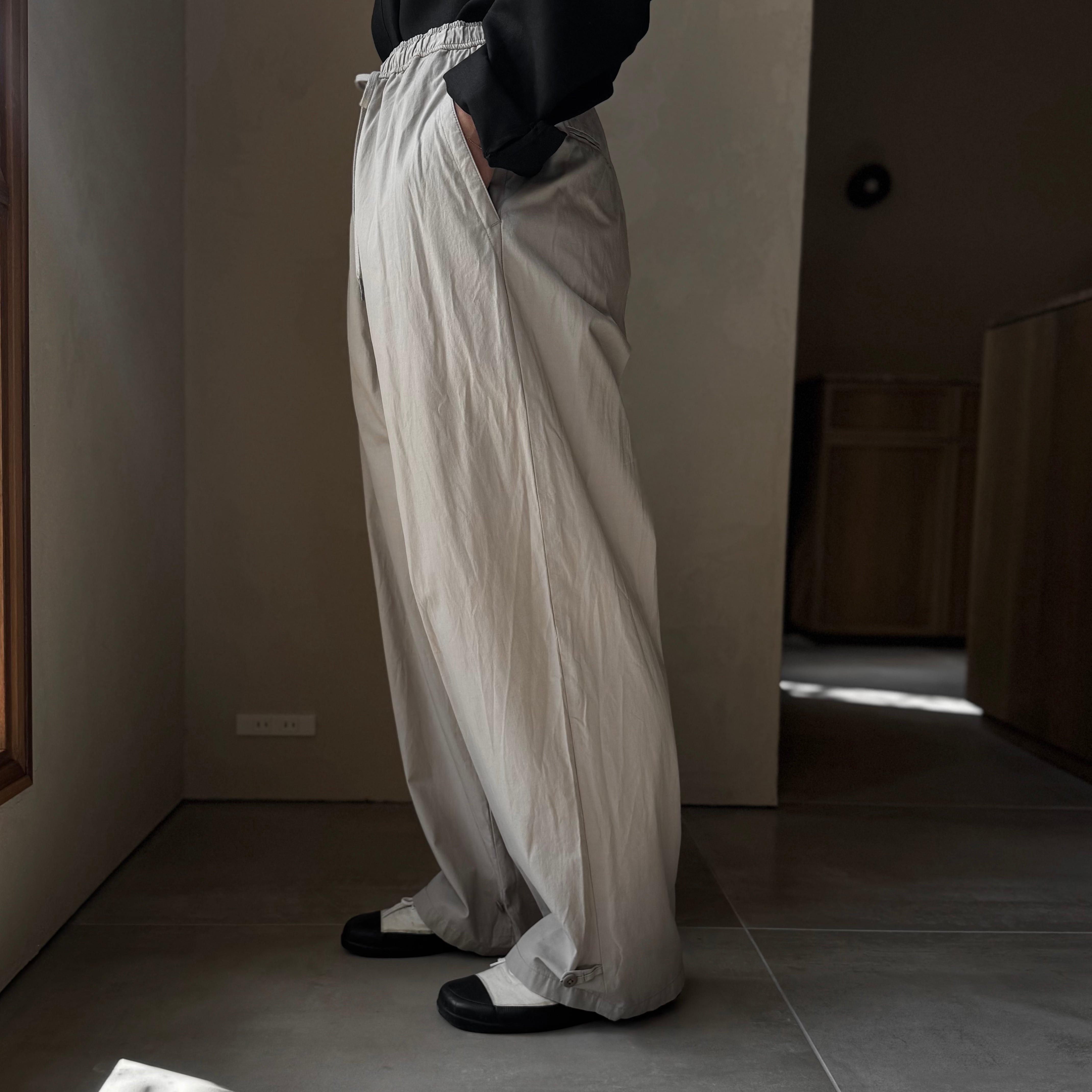 ATON | LIGHT TC GABARDINE WASHED WIDE PANTS | HJ GALLERY