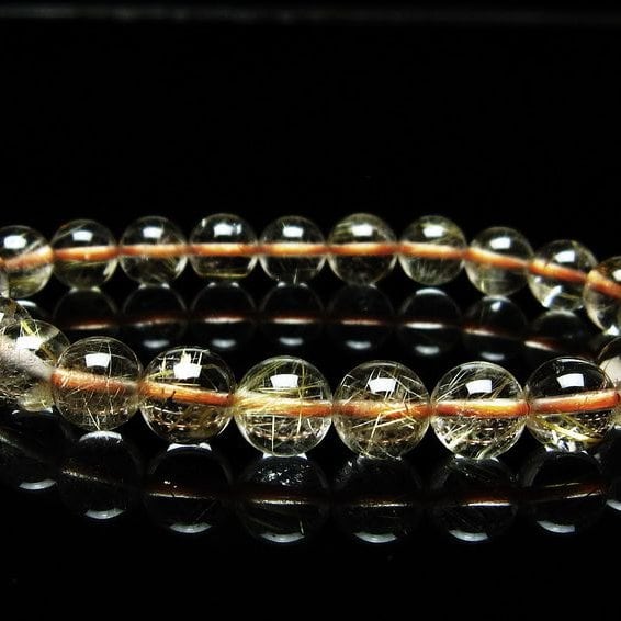 ルチルクォーツ ブレスレット 8mm タイチンルチルクォーツ タイチンルチル 一点物 メール便可 [M便 1/10] 111-48955